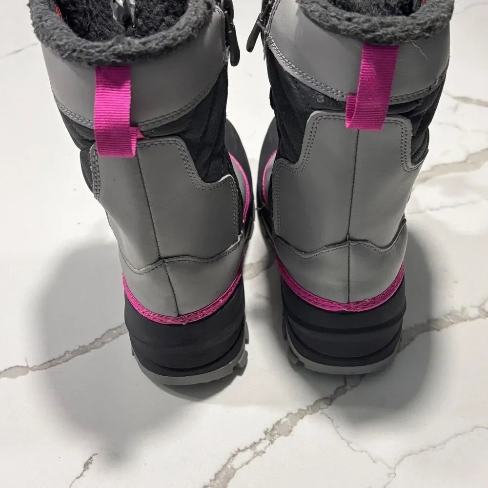 All in Motion | Girls Black Grey Thermolite Ecomade Winter Snow Boots Size 4